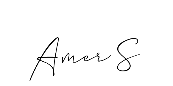 Make a beautiful signature design for name Amer S. With this signature (Allison_Script) style, you can create a handwritten signature for free. Amer S signature style 2 images and pictures png