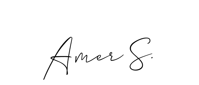 Design your own signature with our free online signature maker. With this signature software, you can create a handwritten (Allison_Script) signature for name Amer S.. Amer S. signature style 2 images and pictures png