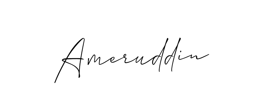 Use a signature maker to create a handwritten signature online. With this signature software, you can design (Allison_Script) your own signature for name Ameruddin. Ameruddin signature style 2 images and pictures png