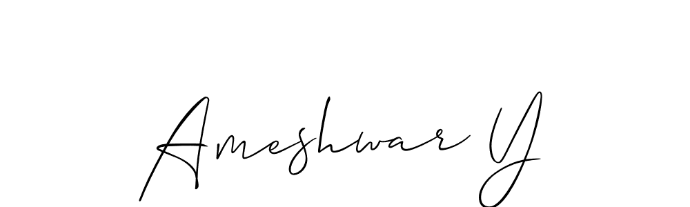 Also You can easily find your signature by using the search form. We will create Ameshwar Y name handwritten signature images for you free of cost using Allison_Script sign style. Ameshwar Y signature style 2 images and pictures png