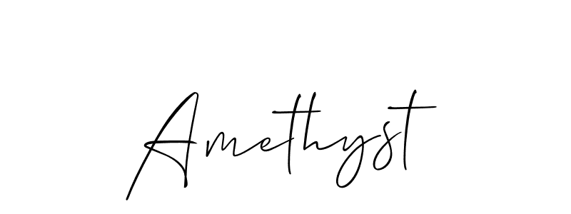 Create a beautiful signature design for name Amethyst. With this signature (Allison_Script) fonts, you can make a handwritten signature for free. Amethyst signature style 2 images and pictures png