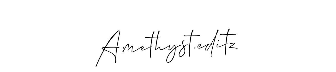 Use a signature maker to create a handwritten signature online. With this signature software, you can design (Allison_Script) your own signature for name Amethyst.editz. Amethyst.editz signature style 2 images and pictures png