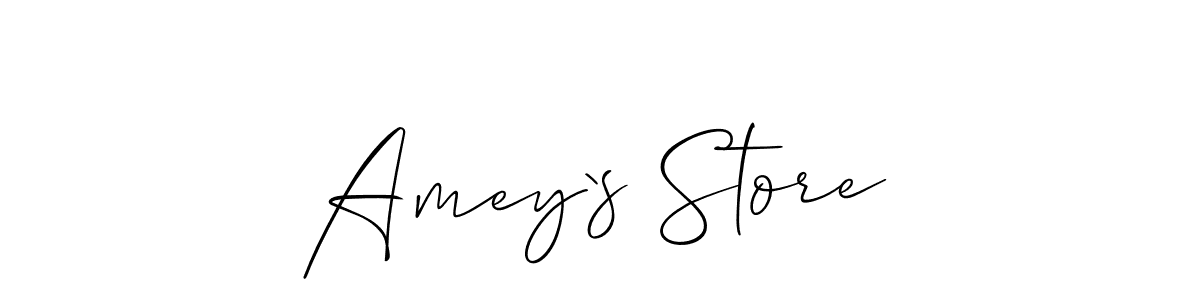 Similarly Allison_Script is the best handwritten signature design. Signature creator online .You can use it as an online autograph creator for name Amey`s Store. Amey`s Store signature style 2 images and pictures png