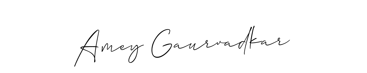 Amey Gaurvadkar stylish signature style. Best Handwritten Sign (Allison_Script) for my name. Handwritten Signature Collection Ideas for my name Amey Gaurvadkar. Amey Gaurvadkar signature style 2 images and pictures png