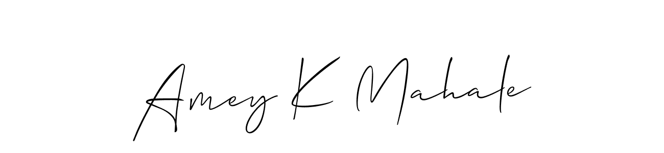 Create a beautiful signature design for name Amey K Mahale. With this signature (Allison_Script) fonts, you can make a handwritten signature for free. Amey K Mahale signature style 2 images and pictures png