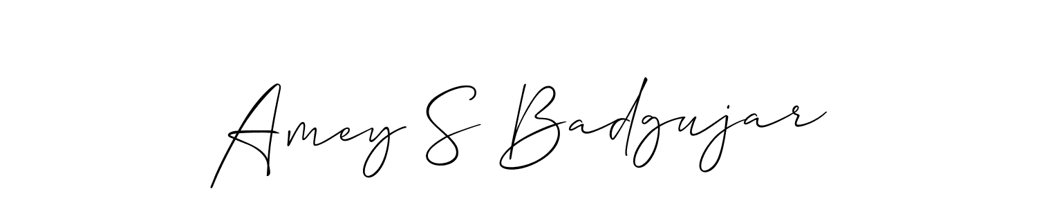 Create a beautiful signature design for name Amey S Badgujar. With this signature (Allison_Script) fonts, you can make a handwritten signature for free. Amey S Badgujar signature style 2 images and pictures png