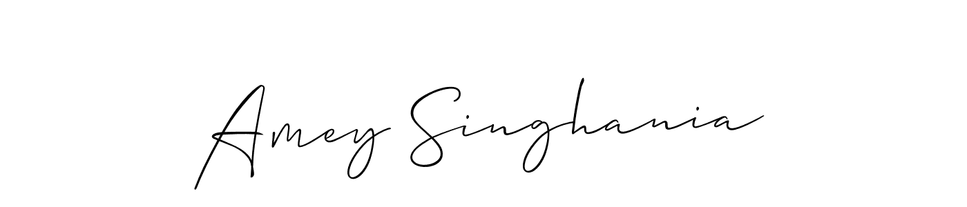 Also we have Amey Singhania name is the best signature style. Create professional handwritten signature collection using Allison_Script autograph style. Amey Singhania signature style 2 images and pictures png