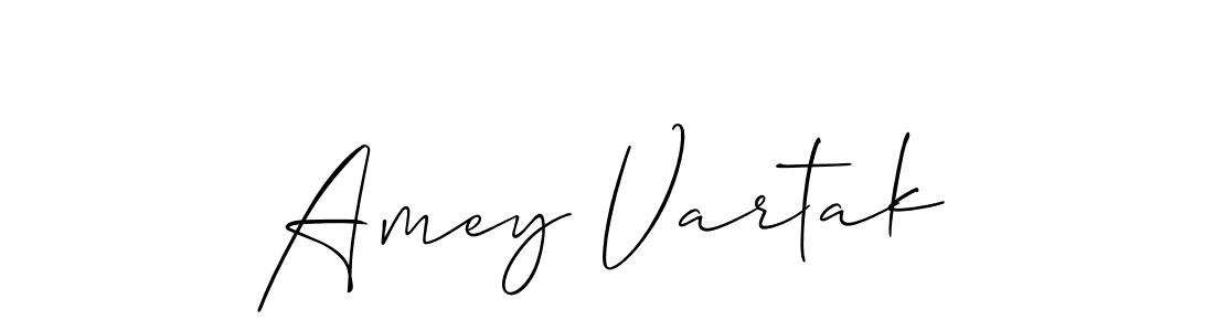 How to make Amey Vartak name signature. Use Allison_Script style for creating short signs online. This is the latest handwritten sign. Amey Vartak signature style 2 images and pictures png