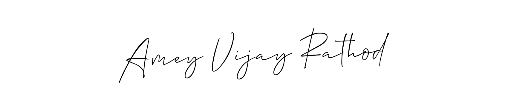 Create a beautiful signature design for name Amey Vijay Rathod. With this signature (Allison_Script) fonts, you can make a handwritten signature for free. Amey Vijay Rathod signature style 2 images and pictures png