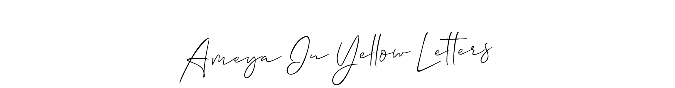 How to make Ameya In Yellow Letters signature? Allison_Script is a professional autograph style. Create handwritten signature for Ameya In Yellow Letters name. Ameya In Yellow Letters signature style 2 images and pictures png