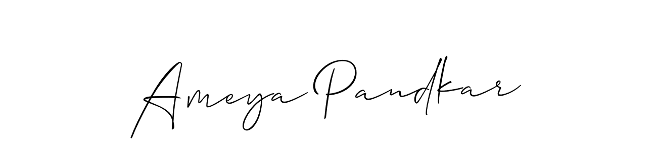 How to make Ameya Pandkar signature? Allison_Script is a professional autograph style. Create handwritten signature for Ameya Pandkar name. Ameya Pandkar signature style 2 images and pictures png