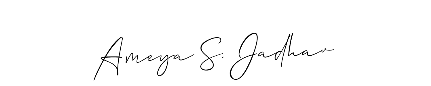 Create a beautiful signature design for name Ameya S. Jadhav. With this signature (Allison_Script) fonts, you can make a handwritten signature for free. Ameya S. Jadhav signature style 2 images and pictures png