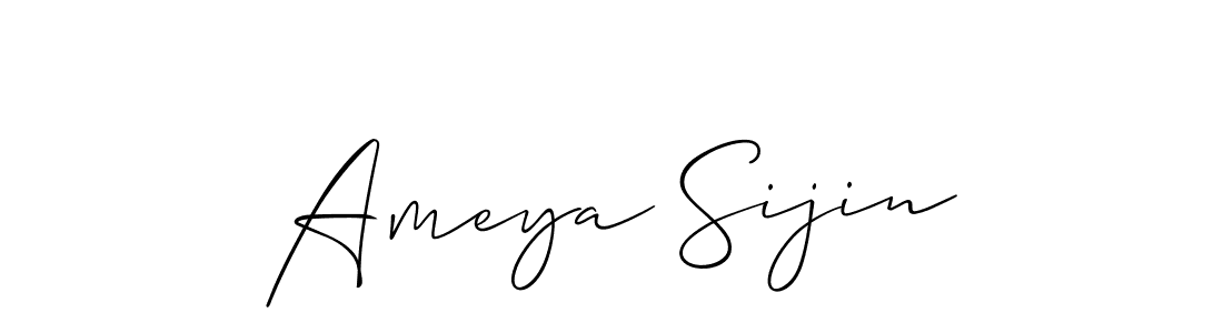 if you are searching for the best signature style for your name Ameya Sijin. so please give up your signature search. here we have designed multiple signature styles  using Allison_Script. Ameya Sijin signature style 2 images and pictures png