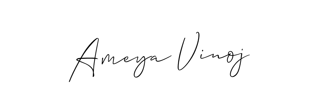 Use a signature maker to create a handwritten signature online. With this signature software, you can design (Allison_Script) your own signature for name Ameya Vinoj. Ameya Vinoj signature style 2 images and pictures png