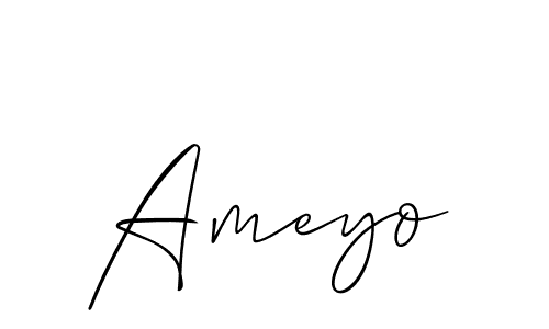 Make a beautiful signature design for name Ameyo. With this signature (Allison_Script) style, you can create a handwritten signature for free. Ameyo signature style 2 images and pictures png