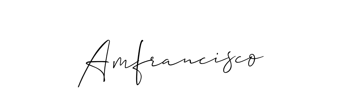 Make a short Amfrancisco signature style. Manage your documents anywhere anytime using Allison_Script. Create and add eSignatures, submit forms, share and send files easily. Amfrancisco signature style 2 images and pictures png