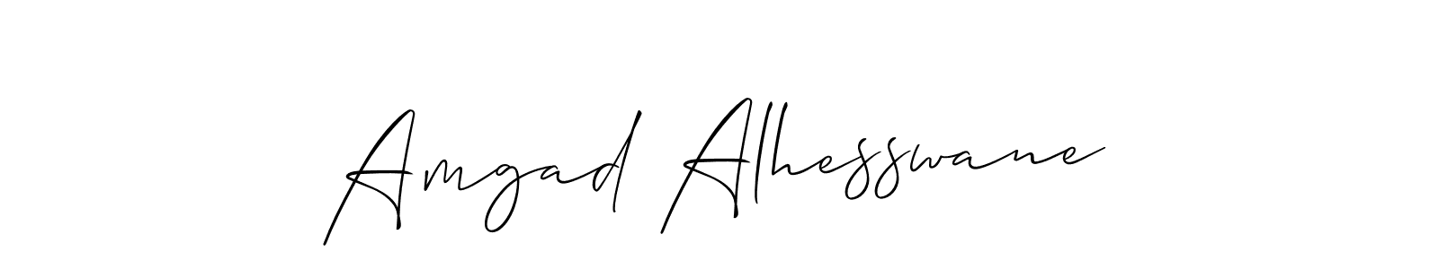 Create a beautiful signature design for name Amgad Alhesswane. With this signature (Allison_Script) fonts, you can make a handwritten signature for free. Amgad Alhesswane signature style 2 images and pictures png