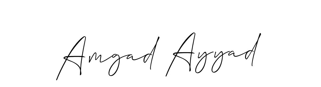 How to make Amgad Ayyad name signature. Use Allison_Script style for creating short signs online. This is the latest handwritten sign. Amgad Ayyad signature style 2 images and pictures png