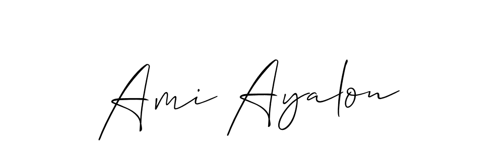 Use a signature maker to create a handwritten signature online. With this signature software, you can design (Allison_Script) your own signature for name Ami Ayalon. Ami Ayalon signature style 2 images and pictures png