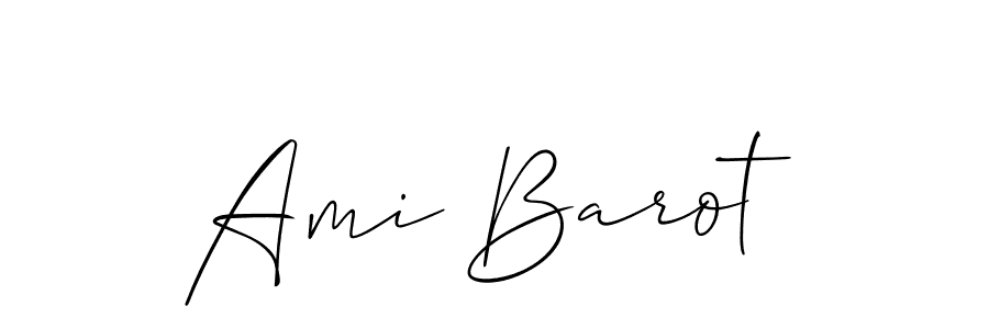 Create a beautiful signature design for name Ami Barot. With this signature (Allison_Script) fonts, you can make a handwritten signature for free. Ami Barot signature style 2 images and pictures png