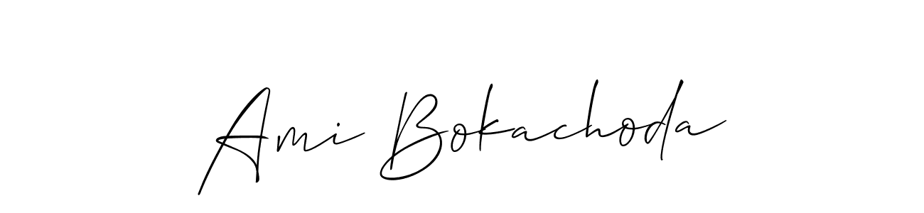 Use a signature maker to create a handwritten signature online. With this signature software, you can design (Allison_Script) your own signature for name Ami Bokachoda. Ami Bokachoda signature style 2 images and pictures png