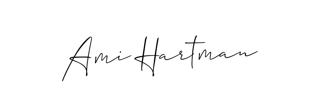 Allison_Script is a professional signature style that is perfect for those who want to add a touch of class to their signature. It is also a great choice for those who want to make their signature more unique. Get Ami Hartman name to fancy signature for free. Ami Hartman signature style 2 images and pictures png