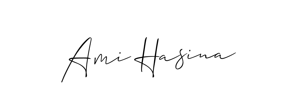 Design your own signature with our free online signature maker. With this signature software, you can create a handwritten (Allison_Script) signature for name Ami Hasina. Ami Hasina signature style 2 images and pictures png