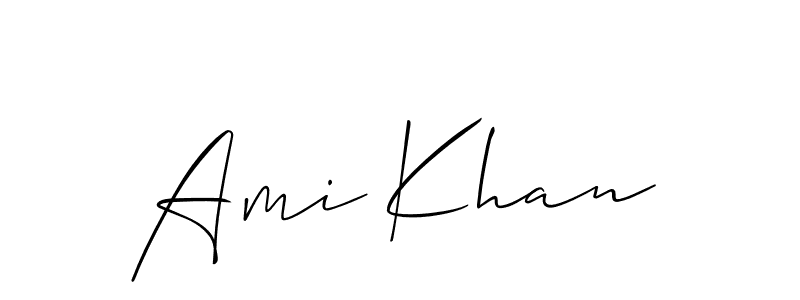 How to make Ami Khan name signature. Use Allison_Script style for creating short signs online. This is the latest handwritten sign. Ami Khan signature style 2 images and pictures png