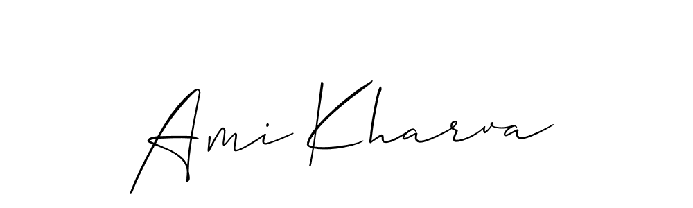 Similarly Allison_Script is the best handwritten signature design. Signature creator online .You can use it as an online autograph creator for name Ami Kharva. Ami Kharva signature style 2 images and pictures png