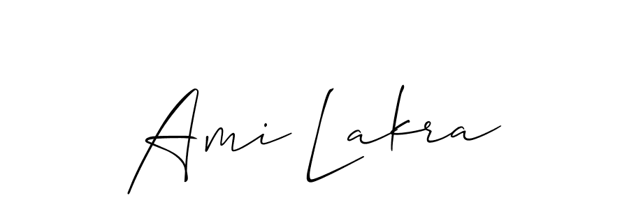 Allison_Script is a professional signature style that is perfect for those who want to add a touch of class to their signature. It is also a great choice for those who want to make their signature more unique. Get Ami Lakra name to fancy signature for free. Ami Lakra signature style 2 images and pictures png