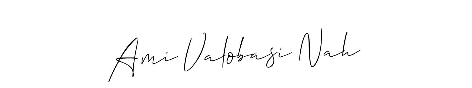 Also You can easily find your signature by using the search form. We will create Ami Valobasi Nah name handwritten signature images for you free of cost using Allison_Script sign style. Ami Valobasi Nah signature style 2 images and pictures png