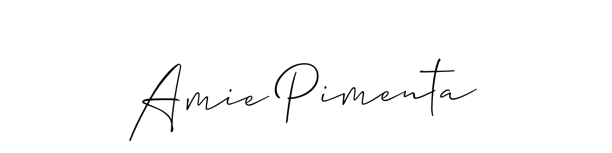 Use a signature maker to create a handwritten signature online. With this signature software, you can design (Allison_Script) your own signature for name Amie Pimenta. Amie Pimenta signature style 2 images and pictures png