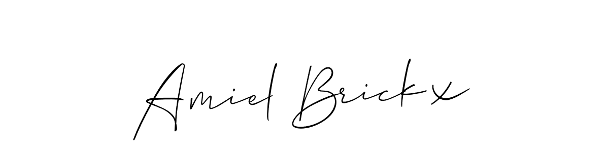 Make a beautiful signature design for name Amiel Brickx. With this signature (Allison_Script) style, you can create a handwritten signature for free. Amiel Brickx signature style 2 images and pictures png