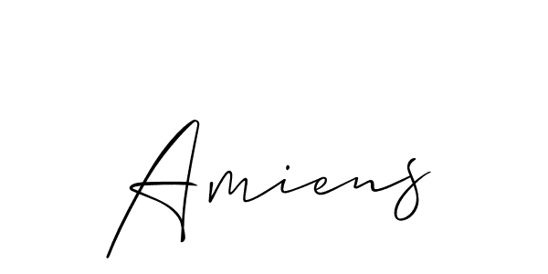You should practise on your own different ways (Allison_Script) to write your name (Amiens) in signature. don't let someone else do it for you. Amiens signature style 2 images and pictures png