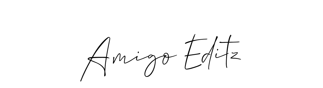 Use a signature maker to create a handwritten signature online. With this signature software, you can design (Allison_Script) your own signature for name Amigo Editz. Amigo Editz signature style 2 images and pictures png