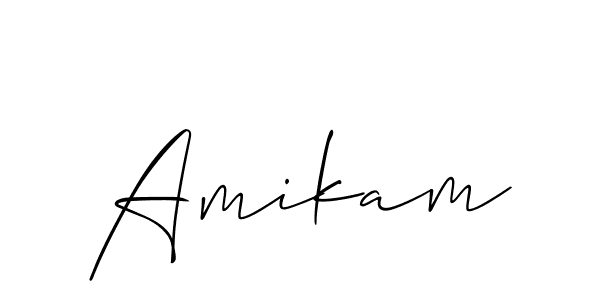 Create a beautiful signature design for name Amikam. With this signature (Allison_Script) fonts, you can make a handwritten signature for free. Amikam signature style 2 images and pictures png