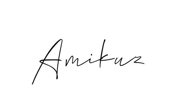 The best way (Allison_Script) to make a short signature is to pick only two or three words in your name. The name Amikuz include a total of six letters. For converting this name. Amikuz signature style 2 images and pictures png