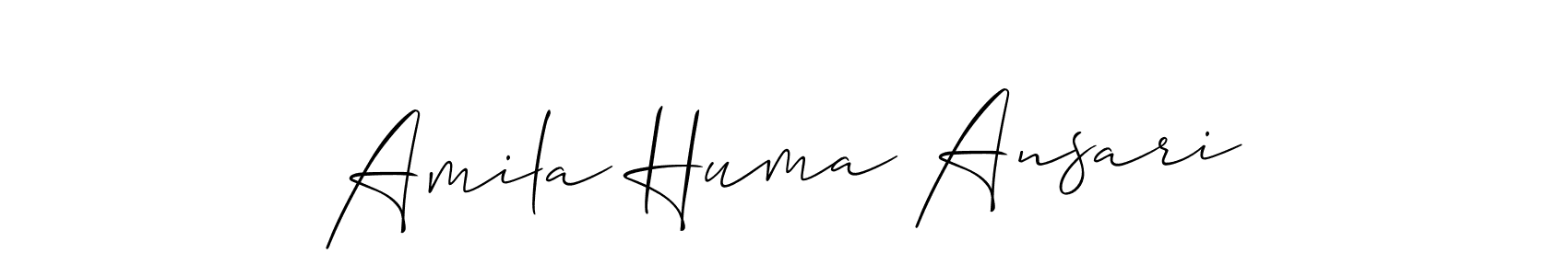 How to make Amila Huma Ansari signature? Allison_Script is a professional autograph style. Create handwritten signature for Amila Huma Ansari name. Amila Huma Ansari signature style 2 images and pictures png