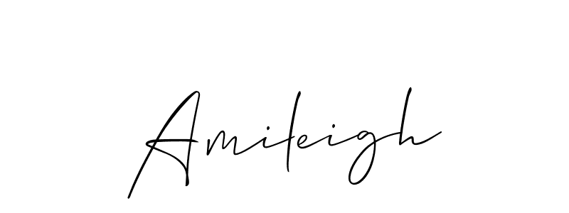 Use a signature maker to create a handwritten signature online. With this signature software, you can design (Allison_Script) your own signature for name Amileigh. Amileigh signature style 2 images and pictures png