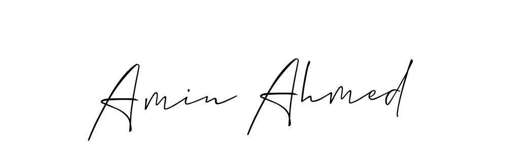 Design your own signature with our free online signature maker. With this signature software, you can create a handwritten (Allison_Script) signature for name Amin Ahmed. Amin Ahmed signature style 2 images and pictures png