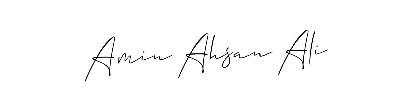Design your own signature with our free online signature maker. With this signature software, you can create a handwritten (Allison_Script) signature for name Amin Ahsan Ali. Amin Ahsan Ali signature style 2 images and pictures png