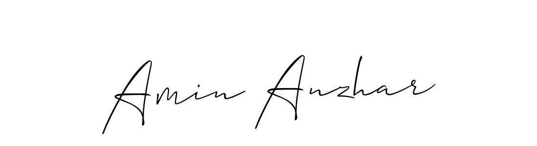 How to make Amin Anzhar name signature. Use Allison_Script style for creating short signs online. This is the latest handwritten sign. Amin Anzhar signature style 2 images and pictures png