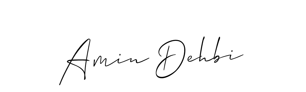 if you are searching for the best signature style for your name Amin Dehbi. so please give up your signature search. here we have designed multiple signature styles  using Allison_Script. Amin Dehbi signature style 2 images and pictures png
