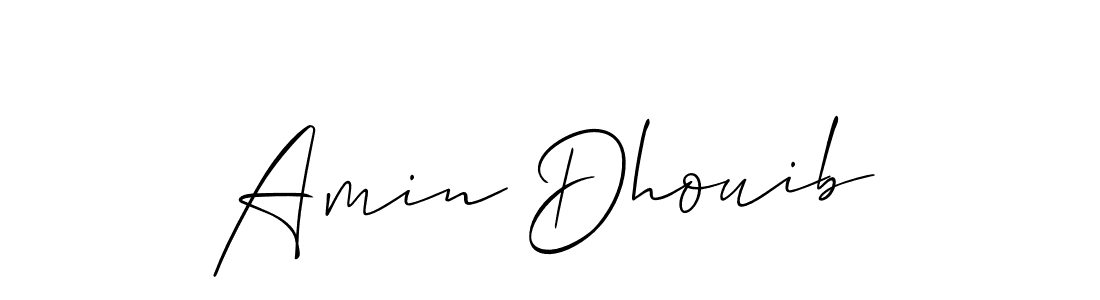 if you are searching for the best signature style for your name Amin Dhouib. so please give up your signature search. here we have designed multiple signature styles  using Allison_Script. Amin Dhouib signature style 2 images and pictures png
