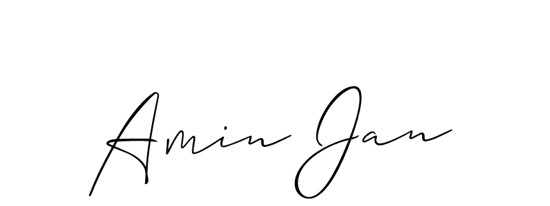 How to make Amin Jan name signature. Use Allison_Script style for creating short signs online. This is the latest handwritten sign. Amin Jan signature style 2 images and pictures png