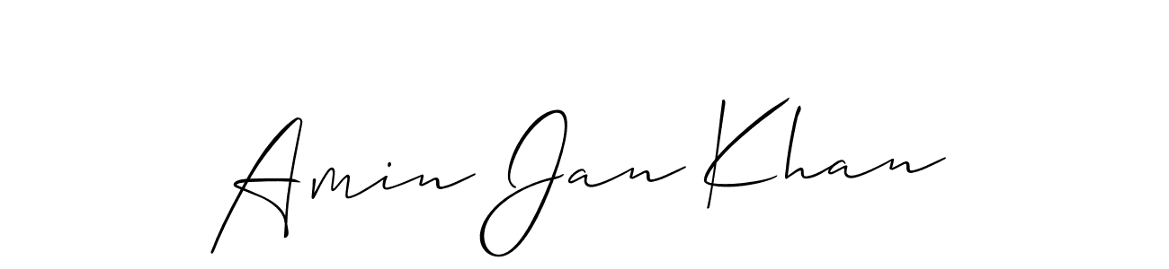 Make a short Amin Jan Khan signature style. Manage your documents anywhere anytime using Allison_Script. Create and add eSignatures, submit forms, share and send files easily. Amin Jan Khan signature style 2 images and pictures png