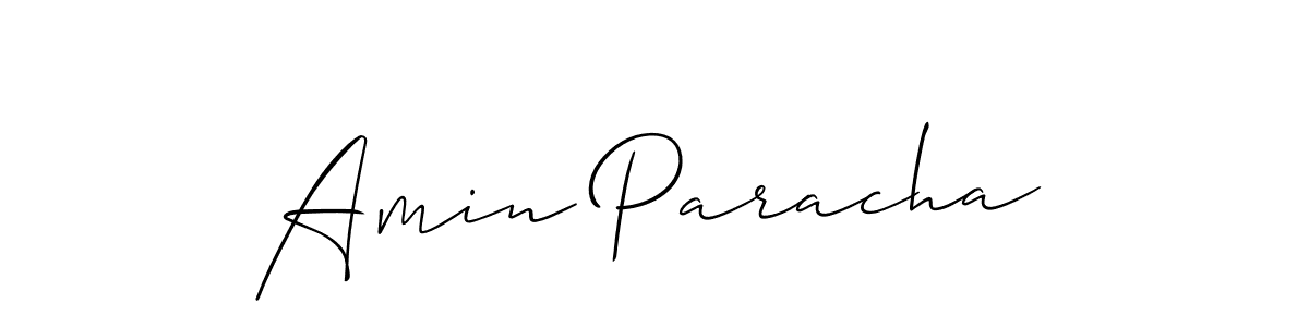 Amin Paracha stylish signature style. Best Handwritten Sign (Allison_Script) for my name. Handwritten Signature Collection Ideas for my name Amin Paracha. Amin Paracha signature style 2 images and pictures png