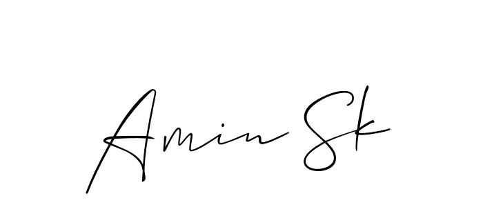 You should practise on your own different ways (Allison_Script) to write your name (Amin Sk) in signature. don't let someone else do it for you. Amin Sk signature style 2 images and pictures png