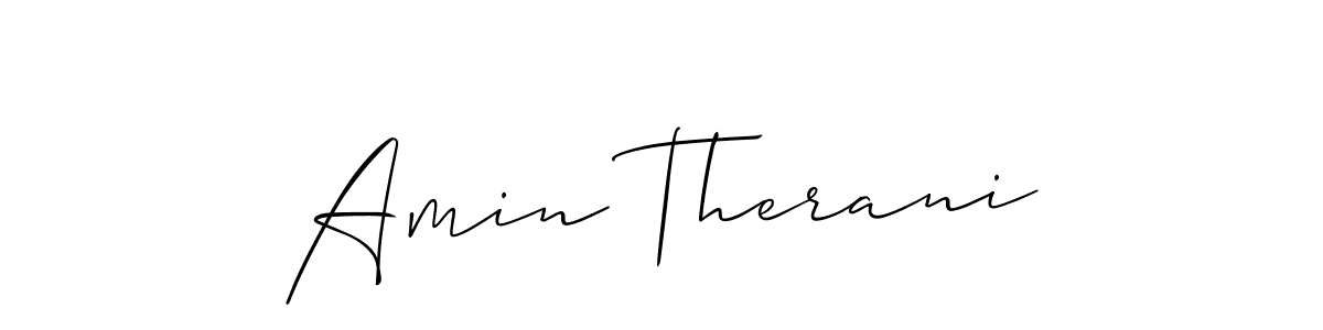 You should practise on your own different ways (Allison_Script) to write your name (Amin Therani) in signature. don't let someone else do it for you. Amin Therani signature style 2 images and pictures png