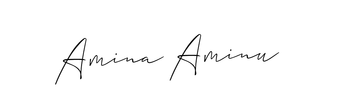 The best way (Allison_Script) to make a short signature is to pick only two or three words in your name. The name Amina Aminu include a total of six letters. For converting this name. Amina Aminu signature style 2 images and pictures png